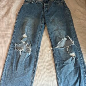 Wild Fable Blue Distressed Flare Jeans